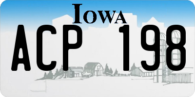 IA license plate ACP198