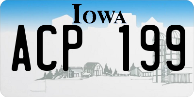 IA license plate ACP199