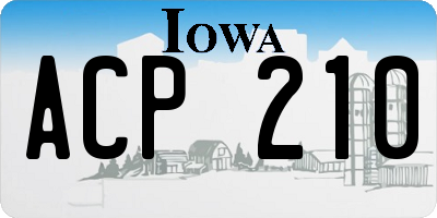 IA license plate ACP210