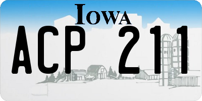 IA license plate ACP211