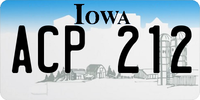 IA license plate ACP212