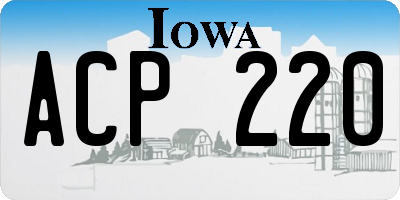 IA license plate ACP220