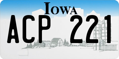 IA license plate ACP221