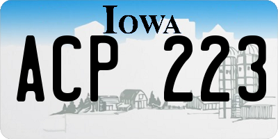 IA license plate ACP223