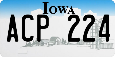 IA license plate ACP224