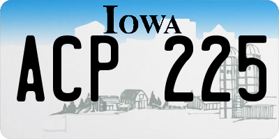 IA license plate ACP225