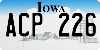 IA license plate ACP226