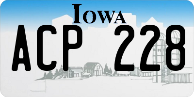 IA license plate ACP228
