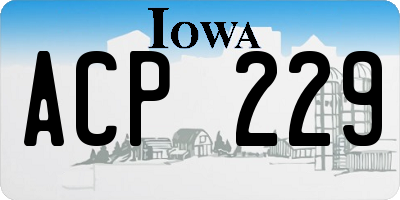IA license plate ACP229