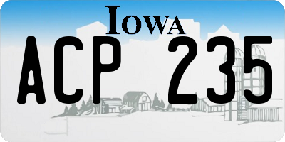 IA license plate ACP235