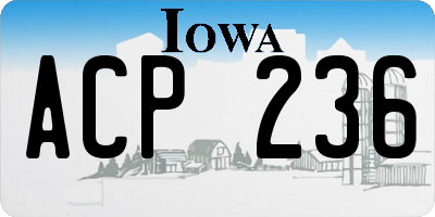 IA license plate ACP236
