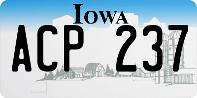 IA license plate ACP237