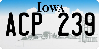 IA license plate ACP239