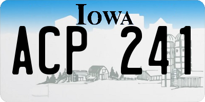 IA license plate ACP241