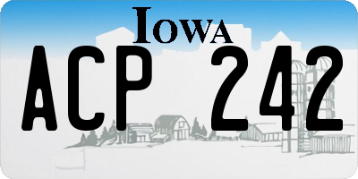 IA license plate ACP242