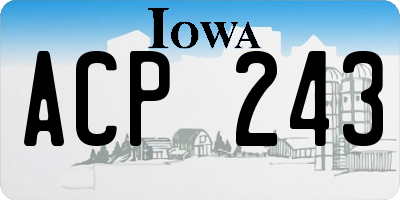 IA license plate ACP243