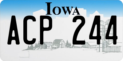 IA license plate ACP244