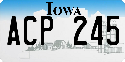 IA license plate ACP245