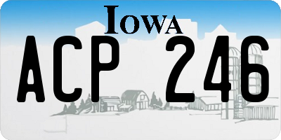 IA license plate ACP246