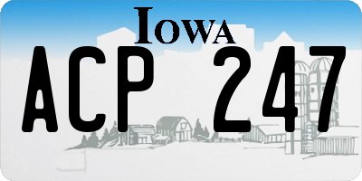IA license plate ACP247