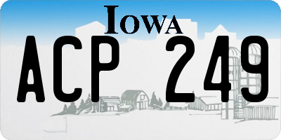 IA license plate ACP249