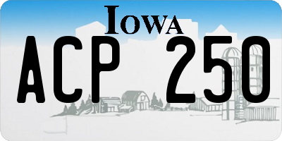 IA license plate ACP250