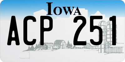 IA license plate ACP251
