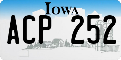 IA license plate ACP252