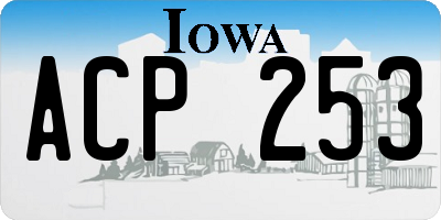 IA license plate ACP253