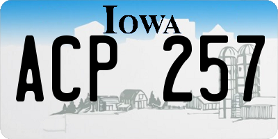 IA license plate ACP257