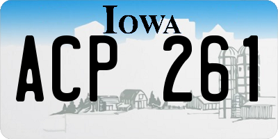 IA license plate ACP261