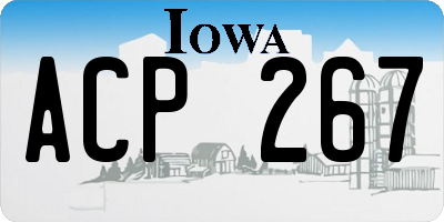 IA license plate ACP267