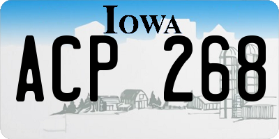 IA license plate ACP268