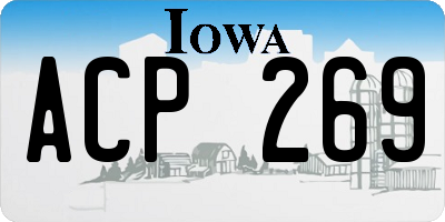 IA license plate ACP269