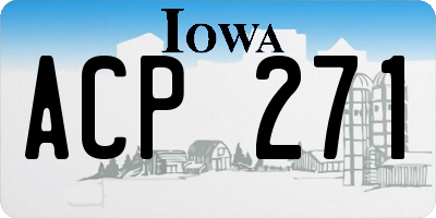 IA license plate ACP271