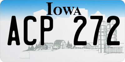 IA license plate ACP272