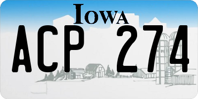 IA license plate ACP274