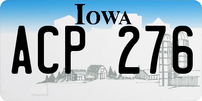 IA license plate ACP276