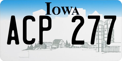 IA license plate ACP277