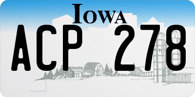 IA license plate ACP278