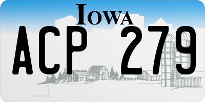 IA license plate ACP279