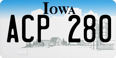 IA license plate ACP280