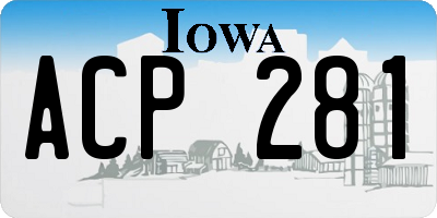 IA license plate ACP281