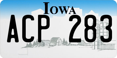 IA license plate ACP283