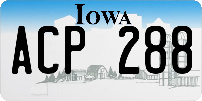 IA license plate ACP288