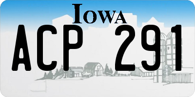 IA license plate ACP291