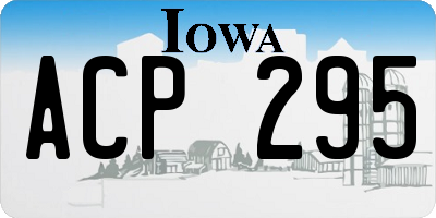 IA license plate ACP295