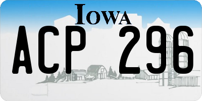 IA license plate ACP296