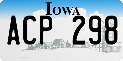 IA license plate ACP298