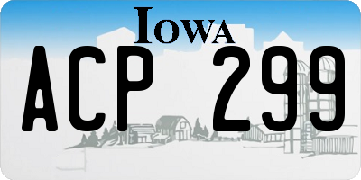 IA license plate ACP299